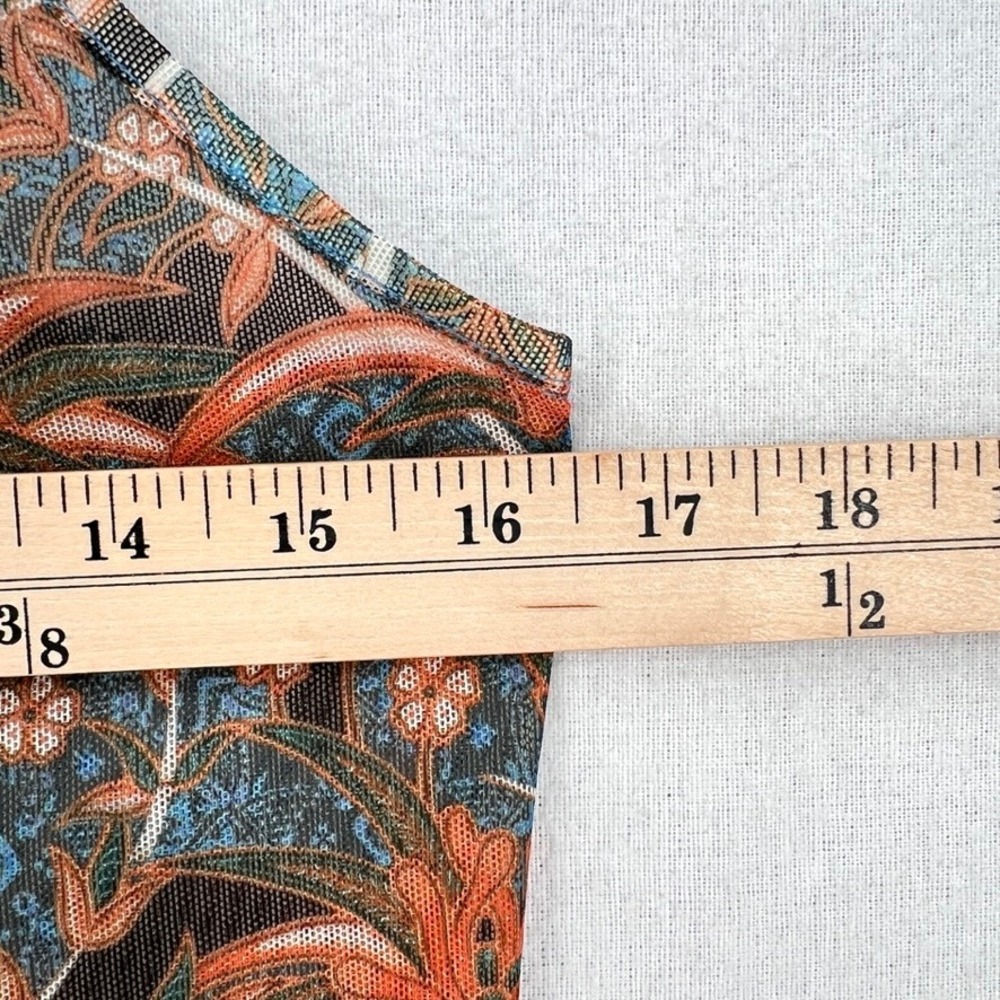 ZIMMERMANN Floral Print Mini Dress Womens Large Mesh Bodycon Sleeveless Tank - Picture 4 of 15